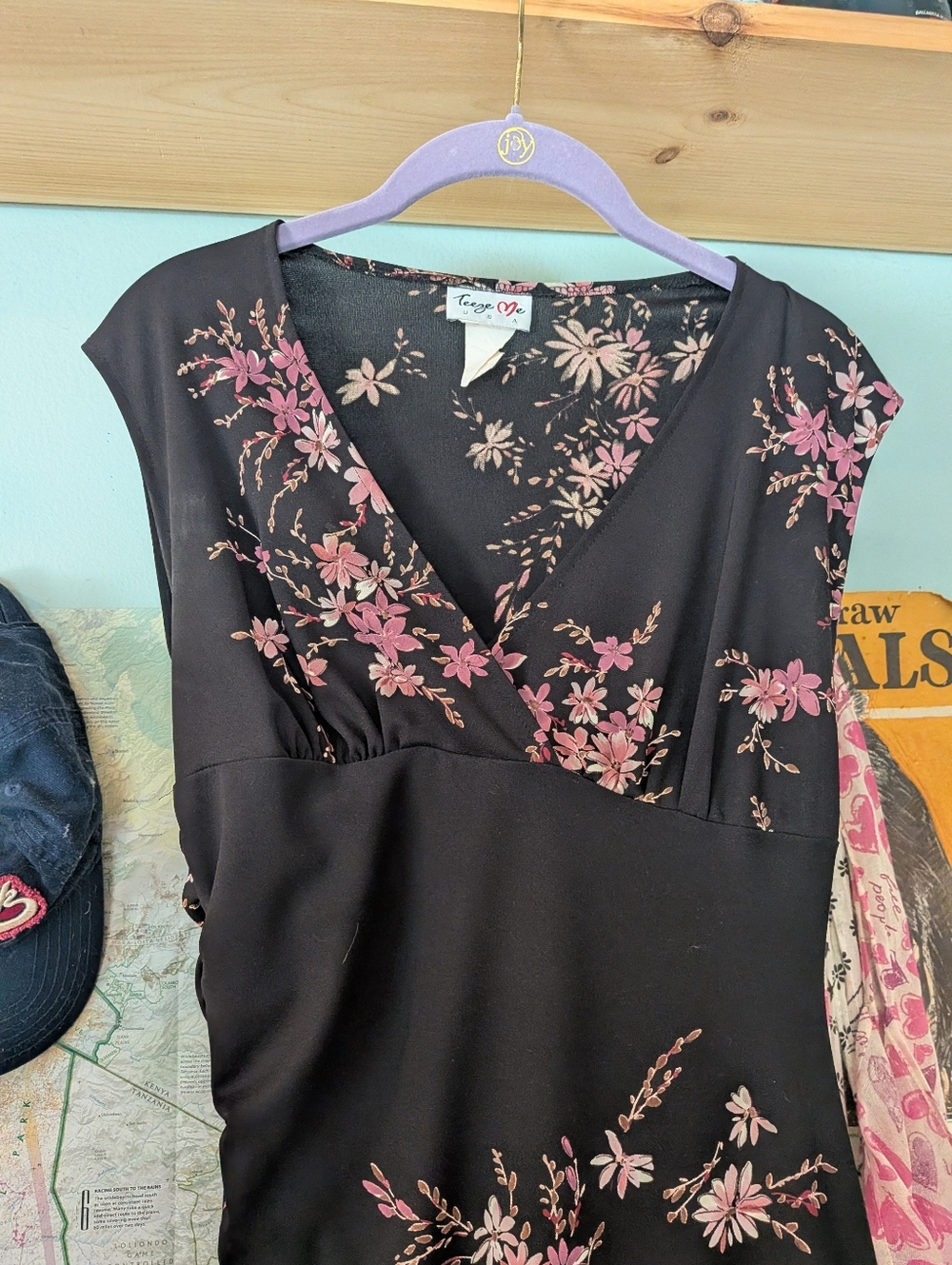 Vintage Y2k Teeze Me Midi Dress Rouched Side